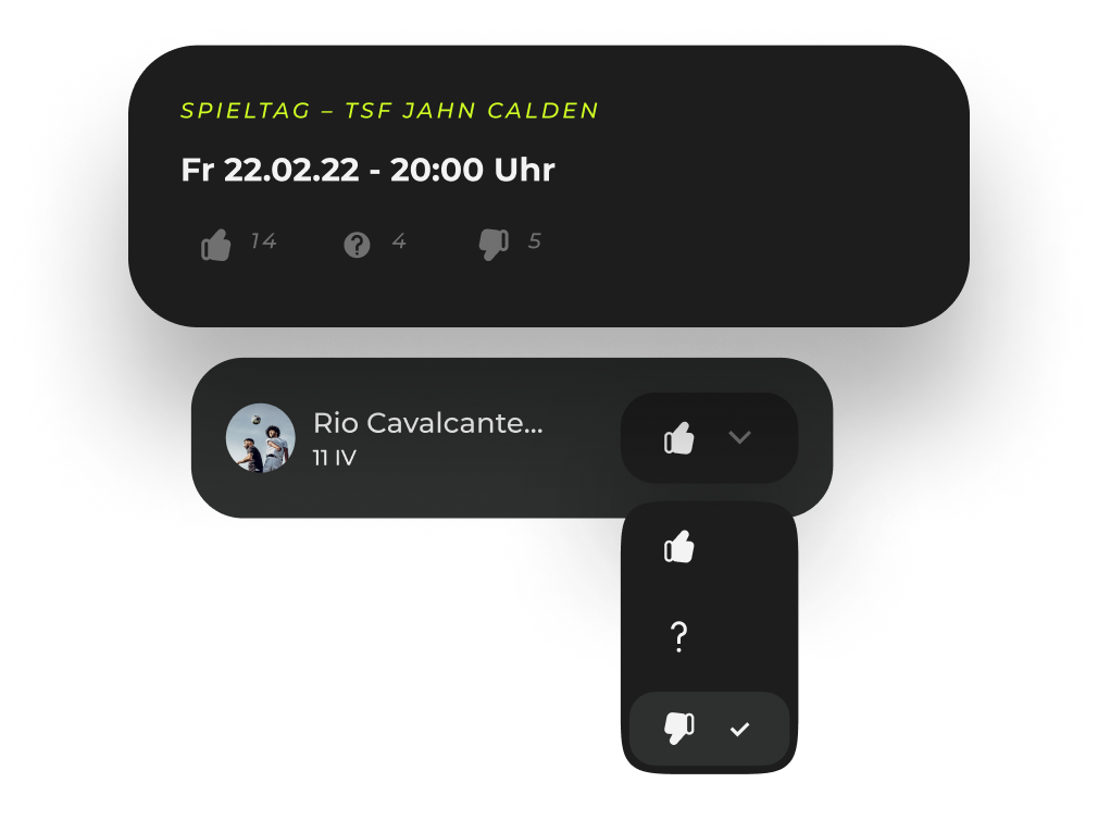 B42 feature for event confirmations and cancellations
